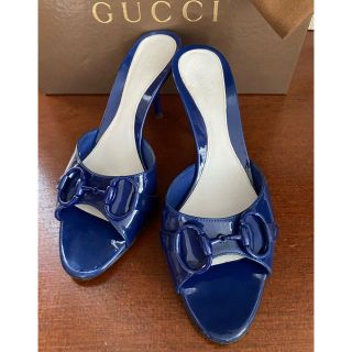 グッチ(Gucci)のグッチ GUCCI 美品 ミュール 青(ミュール)