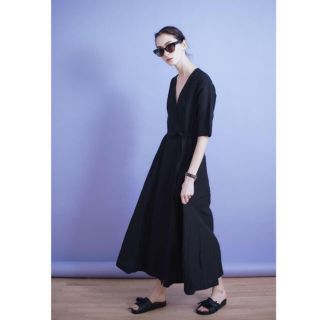 シンゾーン(Shinzone)のシンゾーン コットンリネンワンピース カシュクール 美品(ロングワンピース/マキシワンピース)