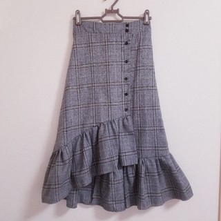 グレイル(GRL)のGRL 裾フリルグレンチェックイレヘムスカート(ひざ丈スカート)