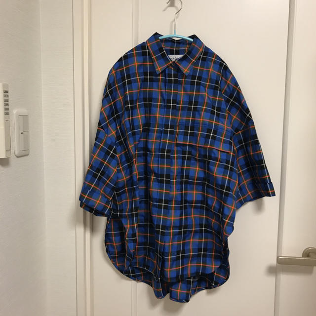 エンフォルド　T/C CHECK 5分袖ワイドSH