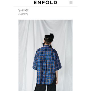 エンフォルド　T/C CHECK 5分袖ワイドSH