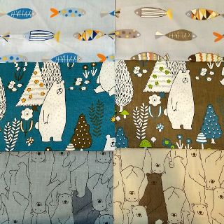 【最終値下げ】50×20cm ハギレ 6枚セット(生地/糸)