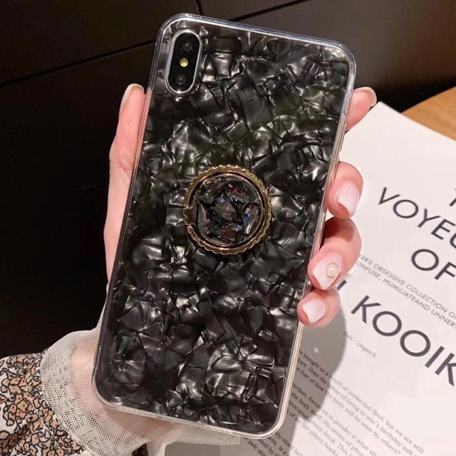 iPhone7ケースiPhone8ケースリング付シェル柄iPhoneケース スマホ/家電/カメラのスマホアクセサリー(iPhoneケース)の商品写真