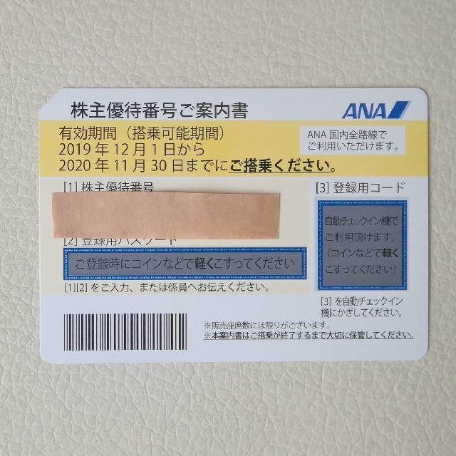 ANA(全日本空輸)(エーエヌエー(ゼンニッポンクウユ))のANA 　株主優待券　1枚 チケットの優待券/割引券(その他)の商品写真