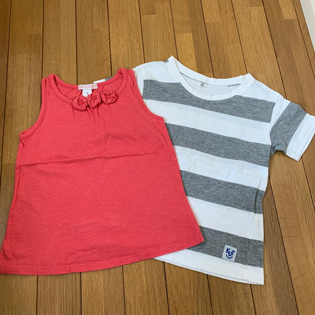 Old Navy(オールドネイビー)の●値下げ！Tシャツ+タンクトップ　2枚 キッズ/ベビー/マタニティのキッズ服女の子用(90cm~)(Tシャツ/カットソー)の商品写真