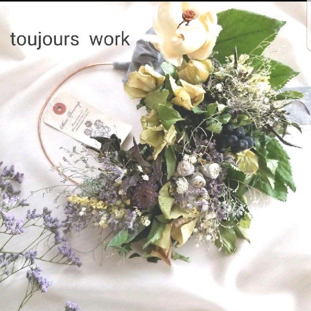 ドライフラワーリース◇green flower◇◇summer - リース