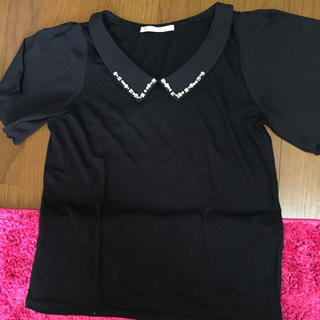 マジェスティックレゴン(MAJESTIC LEGON)の襟付き黒Tシャツ(Tシャツ(半袖/袖なし))