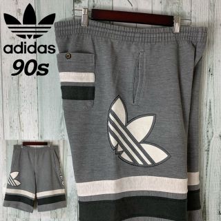 アディダス(adidas)のアディダス 90s デサント製 デカロゴ  スウェット ハーフパンツ(ショートパンツ)