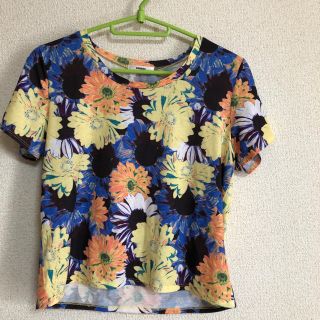 ムルーア(MURUA)のMURUA 花柄ショート丈カットソー(カットソー(半袖/袖なし))