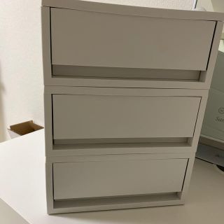 ムジルシリョウヒン(MUJI (無印良品))の無印 ポリプロピレンケース 引出式 浅型 3個セット(ケース/ボックス)