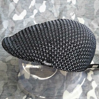 ハンチングメッシュタイプ　ファッショナブルMIXタイプ　　黒×白(ハンチング/ベレー帽)