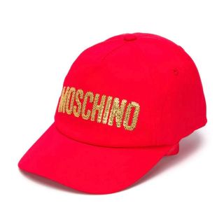 モスキーノ(MOSCHINO)のモスキーノ　デコラティブ　キャップ　レッド×ゴールド　56㌢(キャップ)