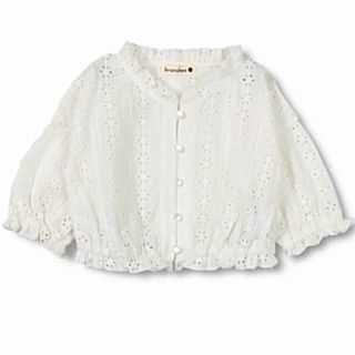 ブランシェス(Branshes)のブランシェス　カットワーク花柄カーディガン　レースカーディガン(ブラウス)