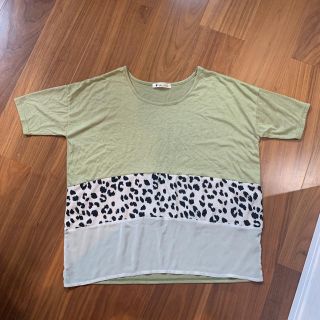 ブージュルード(Bou Jeloud)のピスタチオグリーン☆アニマル柄 バイカラーカットソー Tシャツ(Tシャツ(半袖/袖なし))