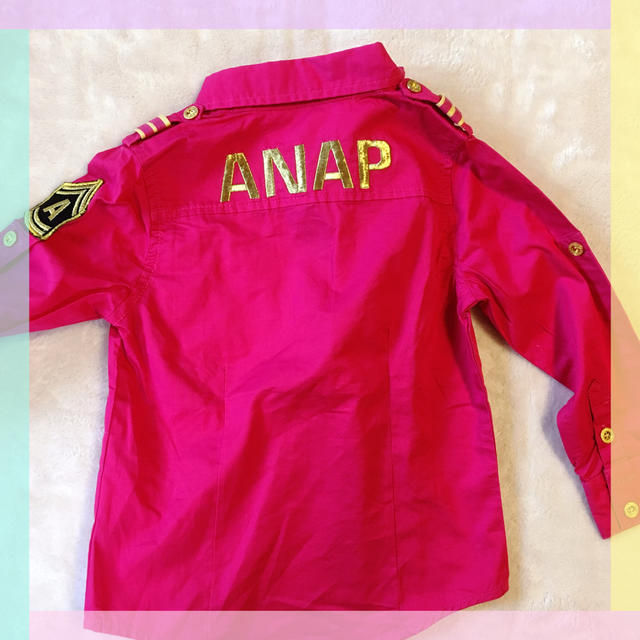 ANAP Kids(アナップキッズ)のANAPKIDS 刺繍ワッペン シャツ キッズ/ベビー/マタニティのキッズ服女の子用(90cm~)(ブラウス)の商品写真