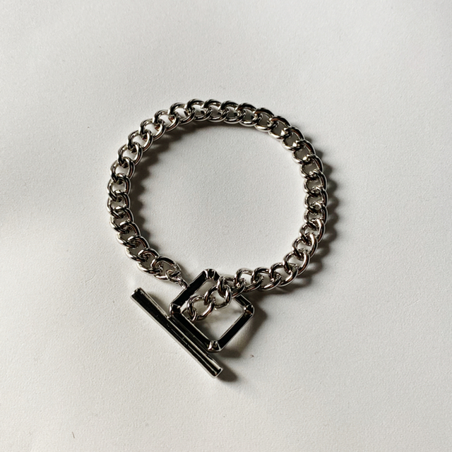 BEAUTY&YOUTH UNITED ARROWS(ビューティアンドユースユナイテッドアローズ)のSquare chain silver bracelet No.380 レディースのアクセサリー(ブレスレット/バングル)の商品写真