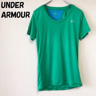 アンダーアーマー(UNDER ARMOUR)の【人気】アンダーアーマー 半袖Tシャツ 切替 グリーン サイズMD レディース(Tシャツ(半袖/袖なし))