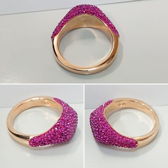 SWAROVSKI(スワロフスキー)の5467 スワロフスキー ストーン シグネット リング ピンク ローズゴールド レディースのアクセサリー(リング(指輪))の商品写真