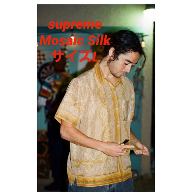 supreme Mosaic Silk S/S Shirt サイズL