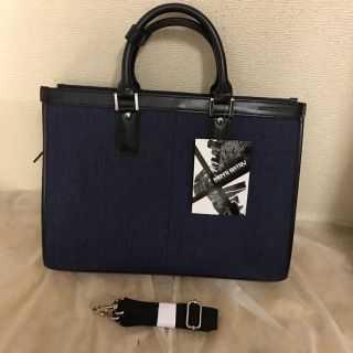 MEN'S BA-TSUビジネスバッグ ダブルマチ紺¥7800→¥2900(ビジネスバッグ)