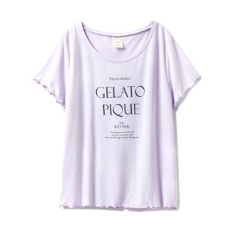 ジェラートピケ(gelato pique)の　値下げ↓ ジェラートピケ 新品 ロゴプリントTシャツ パープル 新品 (ルームウェア)