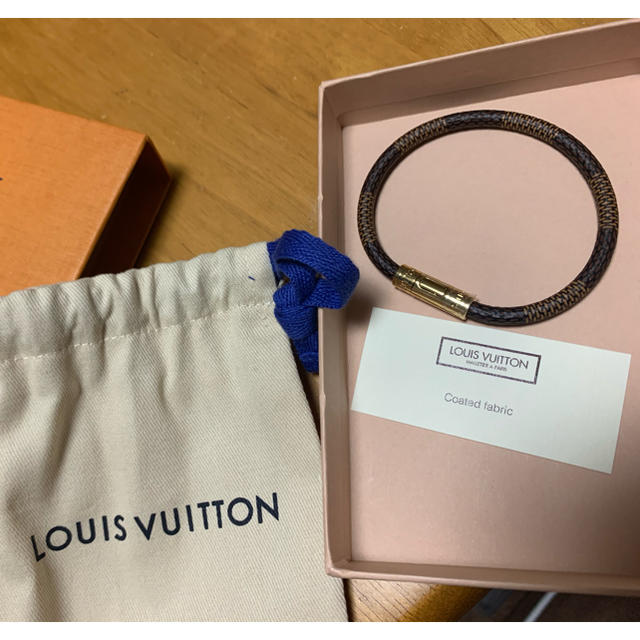 LOUIS VUITTON ダミエ ブレスレットバングルブラウンゴールド