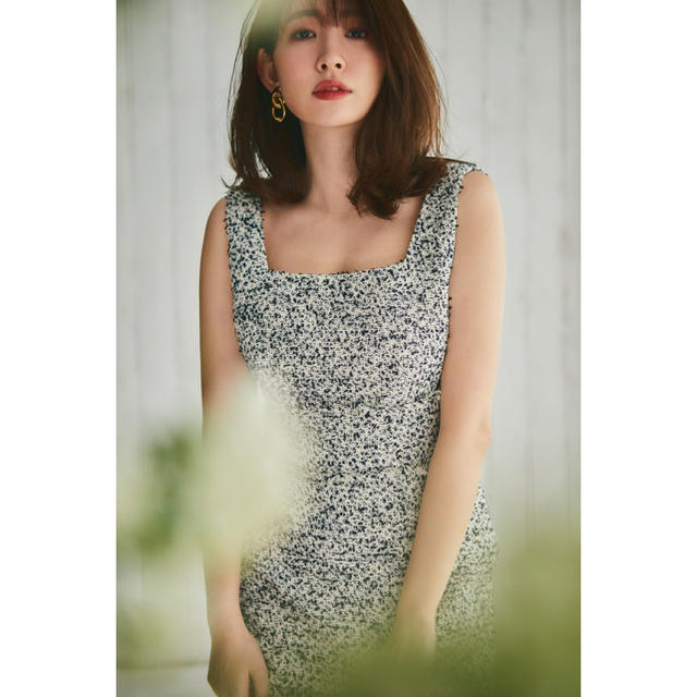 SNIDEL(スナイデル)のCotton-blend Tweed Dress レディースのワンピース(ひざ丈ワンピース)の商品写真