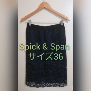 スピックアンドスパン(Spick & Span)の❰Spick & Span 総レースの膝丈スカート❱(ひざ丈スカート)