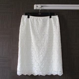 ヴァンドゥーオクトーブル(22 OCTOBRE)の新品 22OCTOBRE 白 スカート 46 東京スタイル 大きいサイズ(ひざ丈スカート)