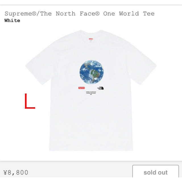 L supreme The north face one world tee