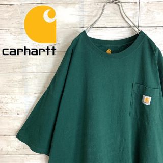 カーハート(carhartt)の古着 90s カーハート 半袖 Tシャツ ポケT 刺繍 希少サイズ 人気カラー(Tシャツ/カットソー(半袖/袖なし))