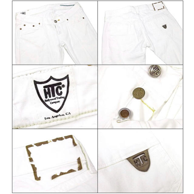 HTC(ハリウッドトレーディングカンパニー)の【新品】HTCエイチティーシーサイズ30ホワイトパンツ男女兼用ユニセックス レディースのパンツ(カジュアルパンツ)の商品写真