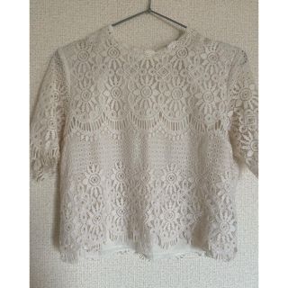 ダブルクローゼット(w closet)の【週末限定値下】ダブクロ｜レーストップス(カットソー(半袖/袖なし))