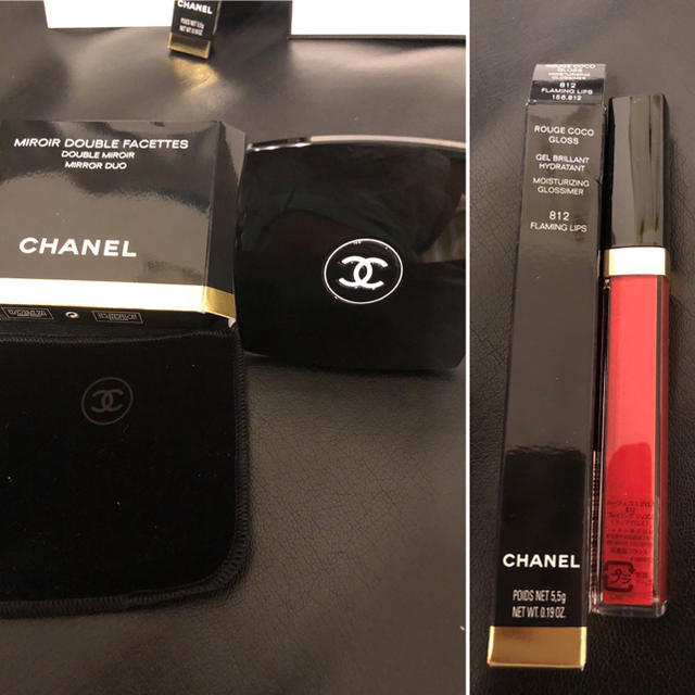 CHANEL(シャネル)のあんこ様専用　CHANEL コンパクトミラー&グロスセット レディースのファッション小物(ミラー)の商品写真