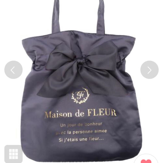 Maison de FLEUR(メゾンドフルール)のMaison de FLEUR  ダブルリボントートバッグ グレー レディースのバッグ(トートバッグ)の商品写真