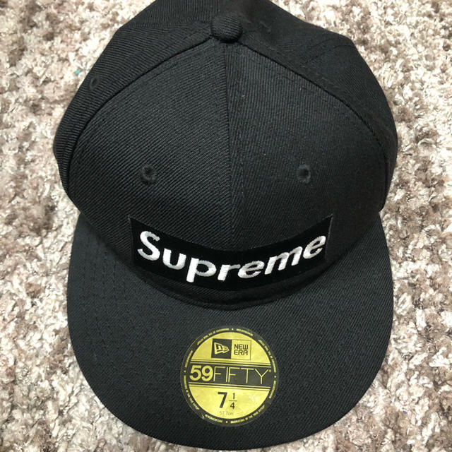 メンズ黒 7 1/4 Supreme R.I.P Box Logo New Era