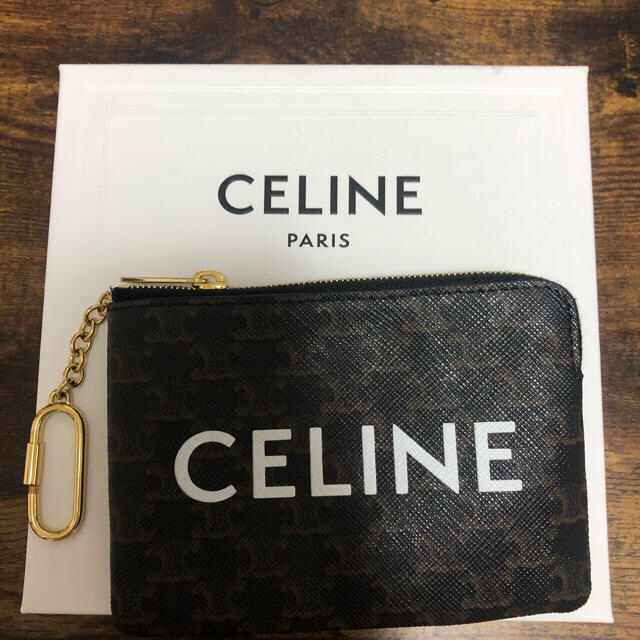 CELINE セリーヌ ロゴ　フック付きコインケース＆カードポーチトリオンフキ