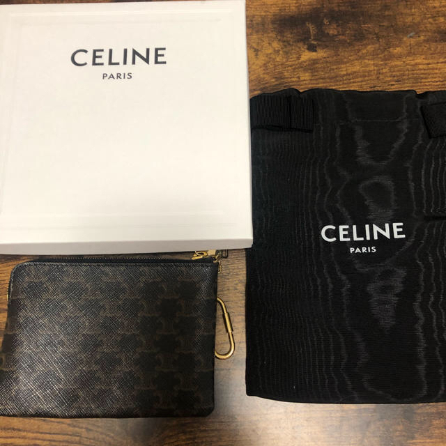 celine - CELINE セリーヌ ロゴ フック付きコインケース＆カードポーチ 