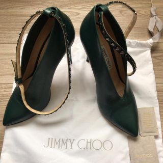 ジミーチュウ(JIMMY CHOO)のジミーチュウ  ハイヒール　サイズ39(25.5-26.0). 深緑　革製(ハイヒール/パンプス)