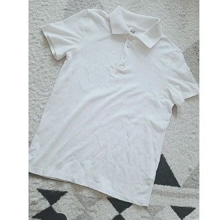 エイチアンドエム(H&M)のポロシャツ　白　学校用にも　半袖　130140 (Tシャツ/カットソー)