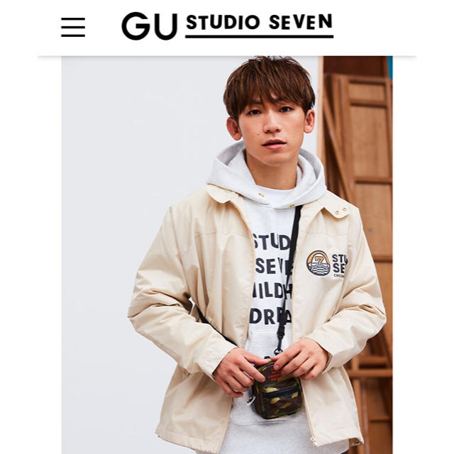 【Lサイズ】GU×STUDIO SEVEN コラボパーカ ワイン系