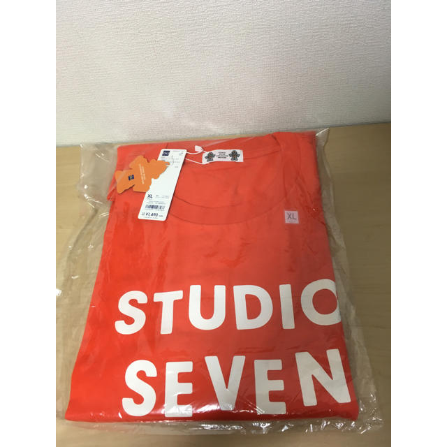 GU(ジーユー)の【ヘビーウェイトビッグT(半袖)GU×STUDIO SEVEN】オレンジXL新品 メンズのトップス(Tシャツ/カットソー(半袖/袖なし))の商品写真