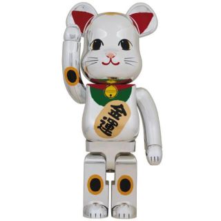 メディコムトイ(MEDICOM TOY)のBE@RBRICK 招き猫 銀メッキ 弐 1000％(キャラクターグッズ)