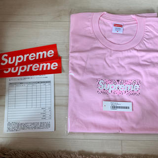 シュプリーム(Supreme)のPink Mサイズ/Bandana  Box Logo Tee(Tシャツ/カットソー(半袖/袖なし))