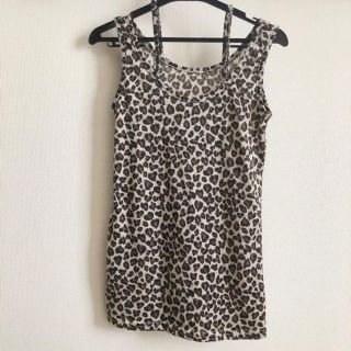 セシルマクビー(CECIL McBEE)のセシルマクビー　ヒョウ柄　レオパード　タンクトップ　ネックリボン(タンクトップ)