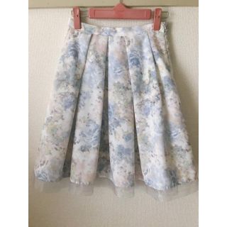 アプワイザーリッシェ(Apuweiser-riche)のアプワイザー　花柄プリントシフォンスカート(ひざ丈スカート)