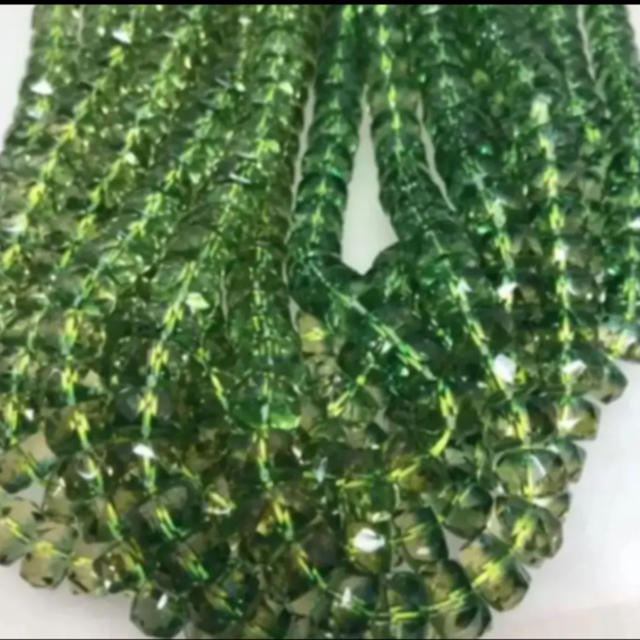 黄緑水晶カット連材❣️キラキラ✨　浄化　金運up✨