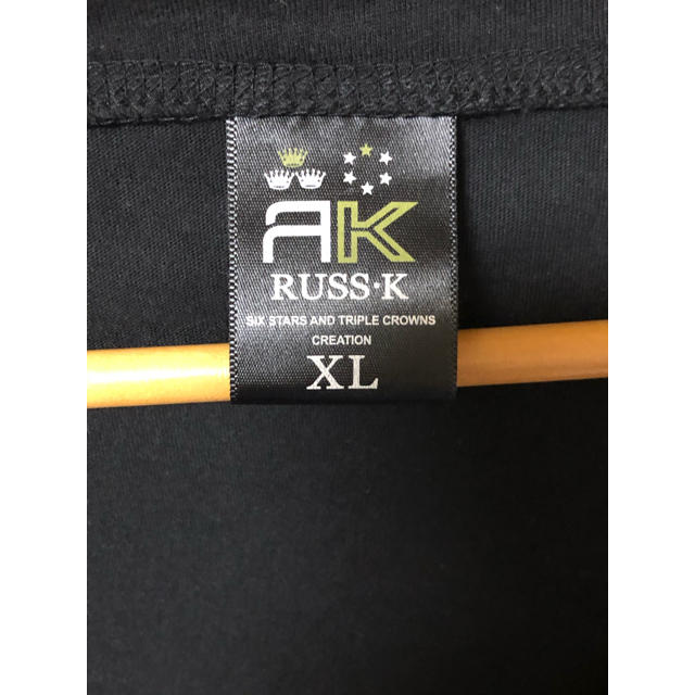 RUSS・K(ラスケー)のRUSS-K 七分丈 シャツ ブラック XL 美品 メンズのトップス(Tシャツ/カットソー(七分/長袖))の商品写真