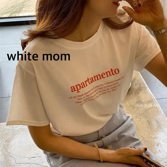 新品　mom blackbean letter t レターt 韓国子供服 レディースのトップス(Tシャツ(半袖/袖なし))の商品写真
