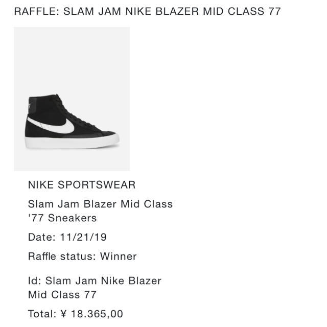 NIKE(ナイキ)のSLAM JAM×NIKE BLAZER MID CLASS 1977  メンズの靴/シューズ(スニーカー)の商品写真